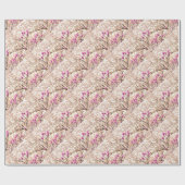 Papier Cadeau Fleur de printemps rose pourpre en floraison (Plat)