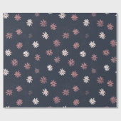 Papier cadeau Fleur de Printemps Sombre Daisy (Plat)