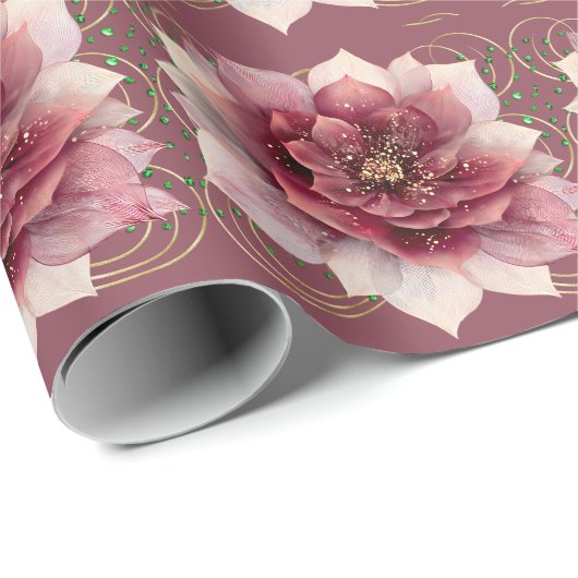 Papier Cadeau Fleur de rêve de Bourgogne (Coin rond)