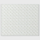 Papier Cadeau Fleur de rose blanche transparente avec Motif Euca (Plat)