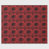 Papier Cadeau Fleur de rose rouge (Plat)