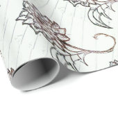 Papier Cadeau fleur de roses blancs (Coin rond)