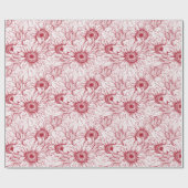 Papier Cadeau Fleur de soleil rouge Abstraite Noël Motif (Plat)