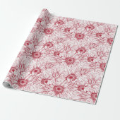 Papier Cadeau Fleur de soleil rouge Abstraite Noël Motif (Déroulé)