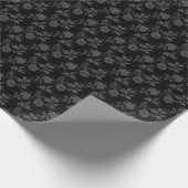 Papier Cadeau Fleur de style gothique noir (Coin)