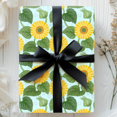 Papier Cadeau Fleur de tournesol jaune rustique