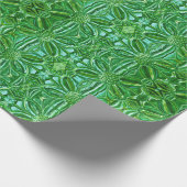 Papier Cadeau Fleur de verre en vert (Coin)