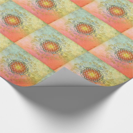 Papier Cadeau Fleur de vie / Blume des Lebens - Ornement IV BG (Coin)