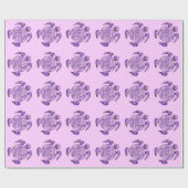 Papier Cadeau Fleur de vie / Blume des Lebens - tortue violet (Plat)
