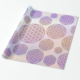 Papier Cadeau Fleur de vie / Blume des Lebens - Violet motif