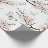 Papier Cadeau Fleur d'Élégant Papillon (11) (Coin)