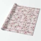 Papier Cadeau Fleur d'Élégant Papillon (2) (Déroulé)