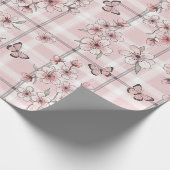 Papier Cadeau Fleur d'Élégant Papillon (2) (Coin)