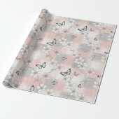 Papier Cadeau Fleur d'Élégant Papillon (3) (Déroulé)