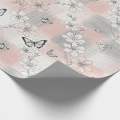 Papier Cadeau Fleur d'Élégant Papillon (3) (Coin)