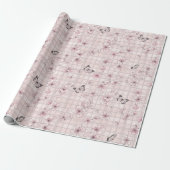 Papier Cadeau Fleur d'Élégant Papillon (4) (Déroulé)