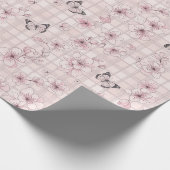 Papier Cadeau Fleur d'Élégant Papillon (4) (Coin)