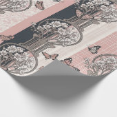 Papier Cadeau Fleur d'Élégant Papillon (5) (Coin)