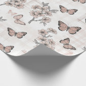 Papier Cadeau Fleur d'Élégant Papillon (6) (Coin)