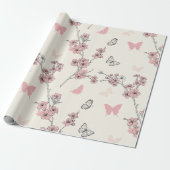 Papier Cadeau Fleur d'Élégant Papillon (9) (Déroulé)