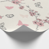 Papier Cadeau Fleur d'Élégant Papillon (9) (Coin)