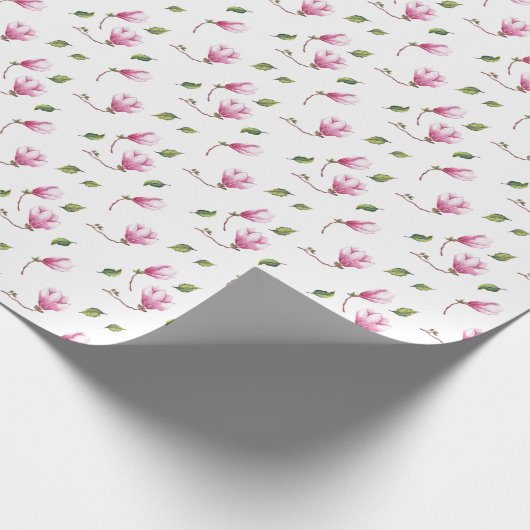 Papier Cadeau Fleur Délicate de Magnolia (Coin)