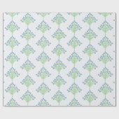 Papier Cadeau Fleur d'espalier en ardoise et vert (Plat)