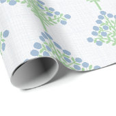 Papier Cadeau Fleur d'espalier en ardoise et vert (Coin rond)