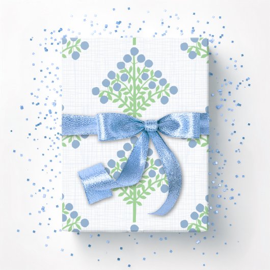 Papier Cadeau Fleur d'espalier en ardoise et vert