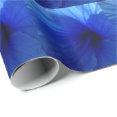 Papier Cadeau Fleur d'Hibiscus bleu (Coin rond)