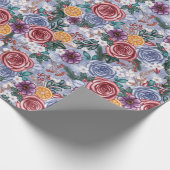 Papier Cadeau Fleur d'hiver Yule Papier d'enveloppement de Noël (Coin)