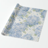 Papier Cadeau Fleur d'Hydrange Bleue en Fleurs (Déroulé)