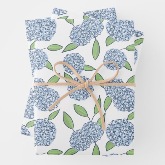Papier cadeau Fleur d'Hydrangea Joyeux (En situation)