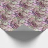 Papier Cadeau Fleur d'Hydrangée Blanche, Rose, Violet - Floral (Coin)