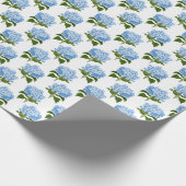 Papier Cadeau Fleur d'Hydrangée bleue (Coin)