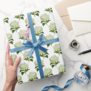 Papier Cadeau Fleur d'Hydrangée Vert clair