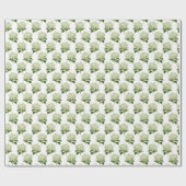Papier Cadeau Fleur d'Hydrangée Vert clair (Plat)