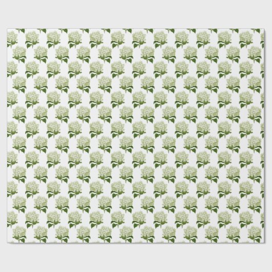 Papier Cadeau Fleur d'Hydrangée Vert clair (Plat)