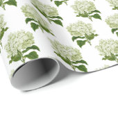 Papier Cadeau Fleur d'Hydrangée Vert clair (Coin rond)