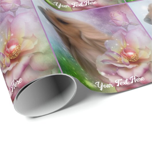 Papier Cadeau Fleur d'Imaginaire de la peau afghane personnalisé (Coin rond)