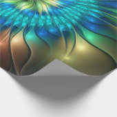 Papier Cadeau Fleur d'Imaginaire lumineux, Fractale Abstraite co (Coin)