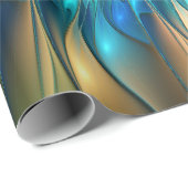 Papier Cadeau Fleur d'Imaginaire lumineux, Fractale Abstraite co (Coin rond)