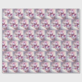 Papier Cadeau Fleur d'iris avec gravure en or (Plat)