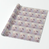 Papier Cadeau Fleur d'iris élégante avec gravure dorée (Déroulé)