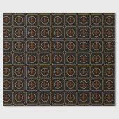Papier Cadeau Fleur d'or de bronze de Lis (Plat)