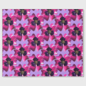Papier Cadeau Fleur d'Orchidée Tropicale Violette MOD Groovy Hip (Plat)