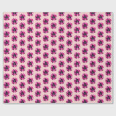Papier Cadeau Fleur d'orchidée violette tropicale MOD Fête d'ann (Plat)