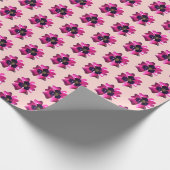 Papier Cadeau Fleur d'orchidée violette tropicale MOD Fête d'ann (Coin)