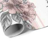 Papier Cadeau Fleur Élégante de Papillon (1) (Coin rond)