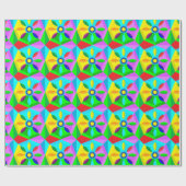 papier cadeau fleur étoile classique (Plat)